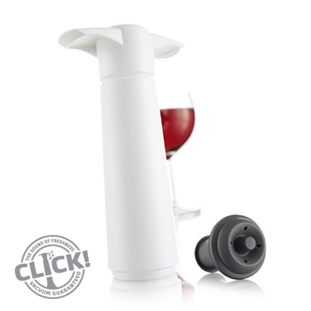 VacuVin Wine Saver Vakuumpumpe in weiß mit 2 Stopfen